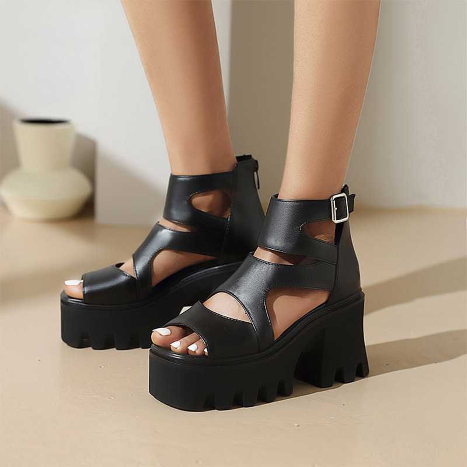 Grunge Sandals Block Heel Sandals Chunky Heels Block Heels - Etsy