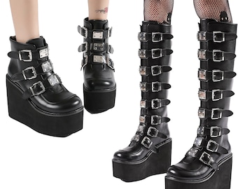 emo black boots