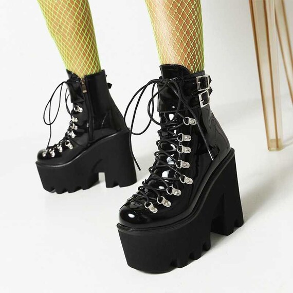 black platform boots chunky