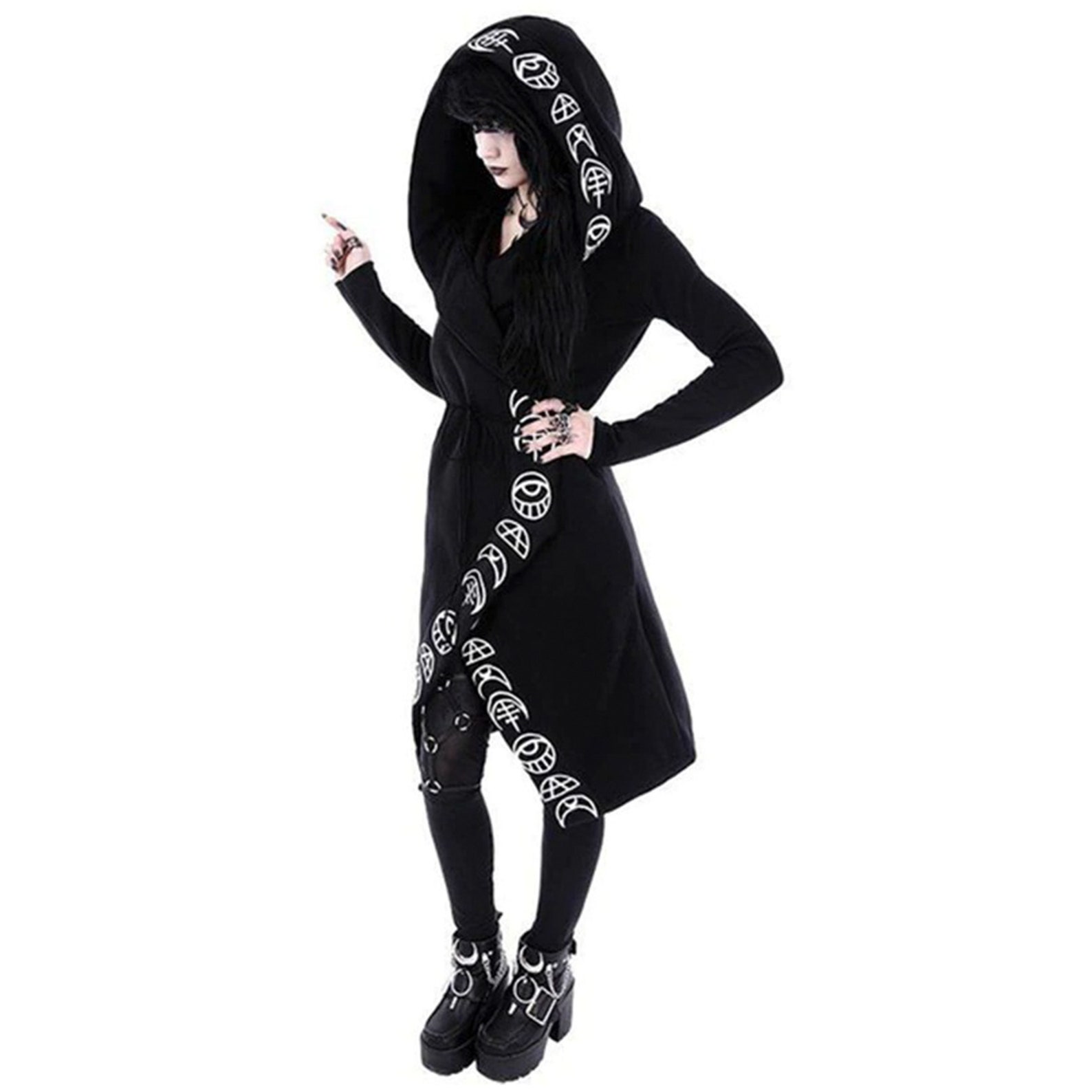 Black Gothic Hoodie Gothic Hoodie Goth Sweater Goth Hoodie Etsy