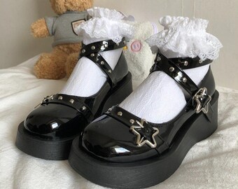 XXDDNN Spring and Autumn Sweet and Cute Lolita Women/'s Shoes Platform Platform Wedge Lolita Shoes