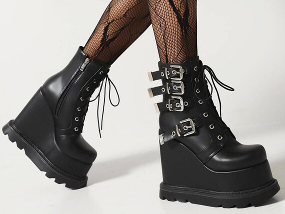 Gothic Boots Platform Boots Winter Boot Goth Platform - Etsy België