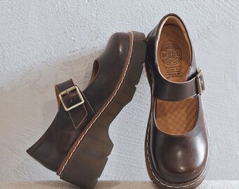 dark brown platform heels