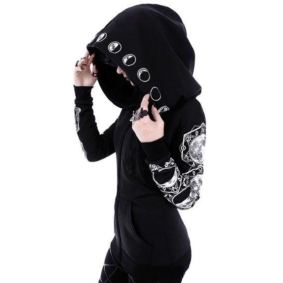 Goth Sweater Black Gothic Hoodie Witchy 