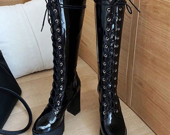 knee high gothic boots