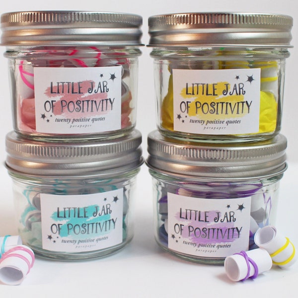 Little Jar of Positivity - 20 Positive Quotes - Self Care, Kindness, Motivational, Unique Easter Basket Stuffers