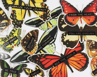 Butterfly Ephemera (13) - positive uplifting messages, thank you cards, handout greeting card