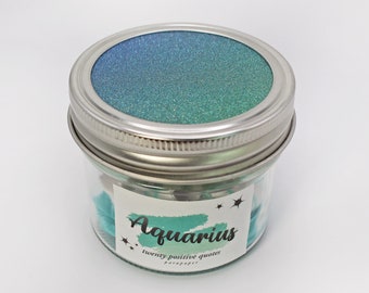 Aquarius Quote Jar - positive affirmations, zodiac birthday gifts