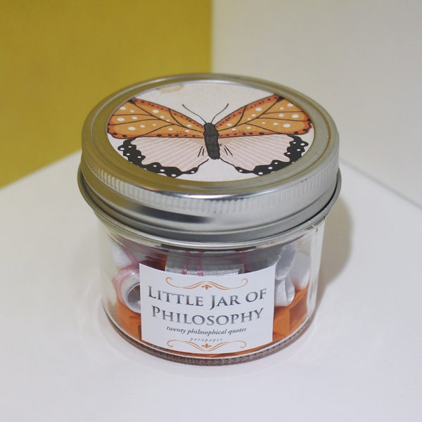 Philosophy Quote Jar - 20 Philosophical Quotes, Inspirational & Motivational, Graduation, Teacher, Professor Gifts, Vintage Style