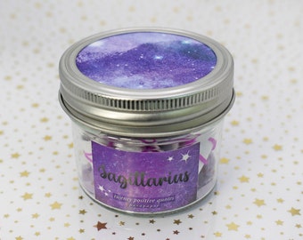 Sagittarius Quote Jar - positive messages for zodiac birthday gifts, 20 fire sign & life quotes