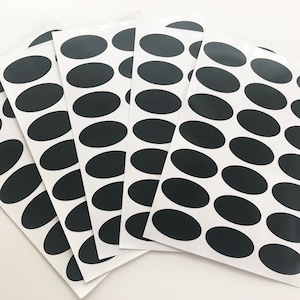 Black Oval Sticker Labels - For canning, crafts, scrapbooking, photo albums, and more!
