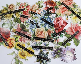 Floral Ephemera (22) - scrapbooking, flower die cuts for cards, junk journal, embellishments, paper crafting