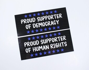 Democracy & Human Rights Bumper Stickers - liberal, resist, social activism, vote blue