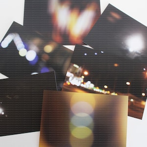 Jeu de cartes postales Bokeh Light - Station de travail pour photographies avec lumière sombre et inhabituelle et lune de 6 x 4 pouces