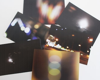 Bokeh Light Postcard Set - 6"x4" Dark and Unusual Light & Moon Photography Stationary