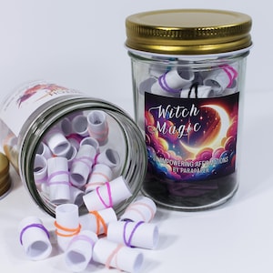 Witch Magic - Pot de citations positives avec 30 affirmations et messages de sorcières, cadeaux de sorcière, sorcellerie, coven, sœurs, manifestation
