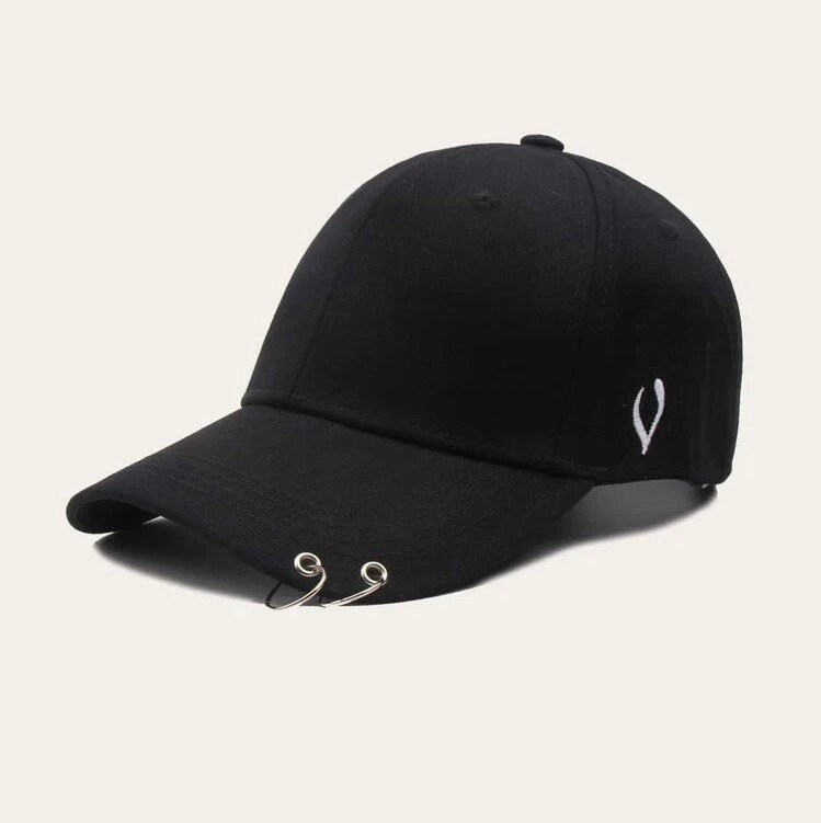 Kpop Ring Accent Baseball Cap BTS Black 