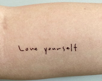 bts temporary tattoo | love yourself | bts concert tattoos | quote temporary tattoo | bts love yourself