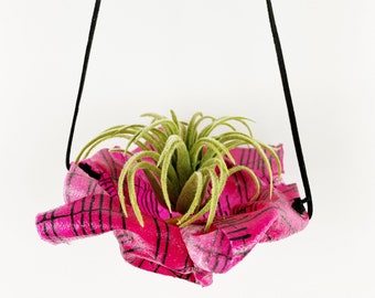 Resin Fabric Air Plant Hanger - Medium “Norma Rose Trellis“