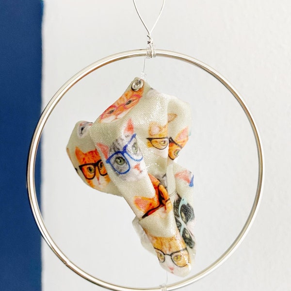 Resin-coated Mini Floating Fabric Puffs (Ornament) - “Spectacular Cats” by @arncyn