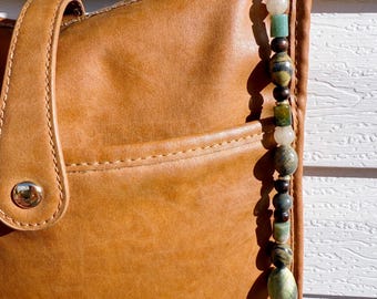 Beaded Purse Charm/Keychain: Green