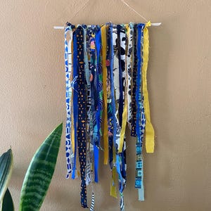 Fabric Scraps Wall Hanging - Blue Multicolored