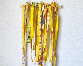 Fabric Strips Wall Hanging - Yellow