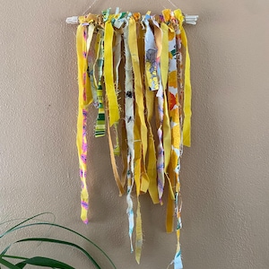 Fabric Scraps Wall Hanging - Yellow