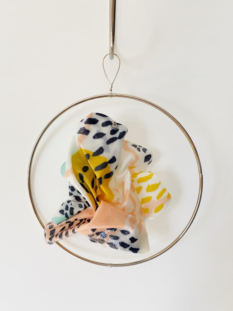 Resin Small Floating Fabric Puffs Hanging Accent Ornament Abstract-Beneath-the-Surface image 1