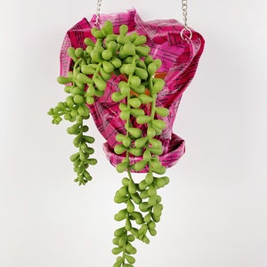 Resin-coated Fabric Hanging Planter Pastel Parade image 1