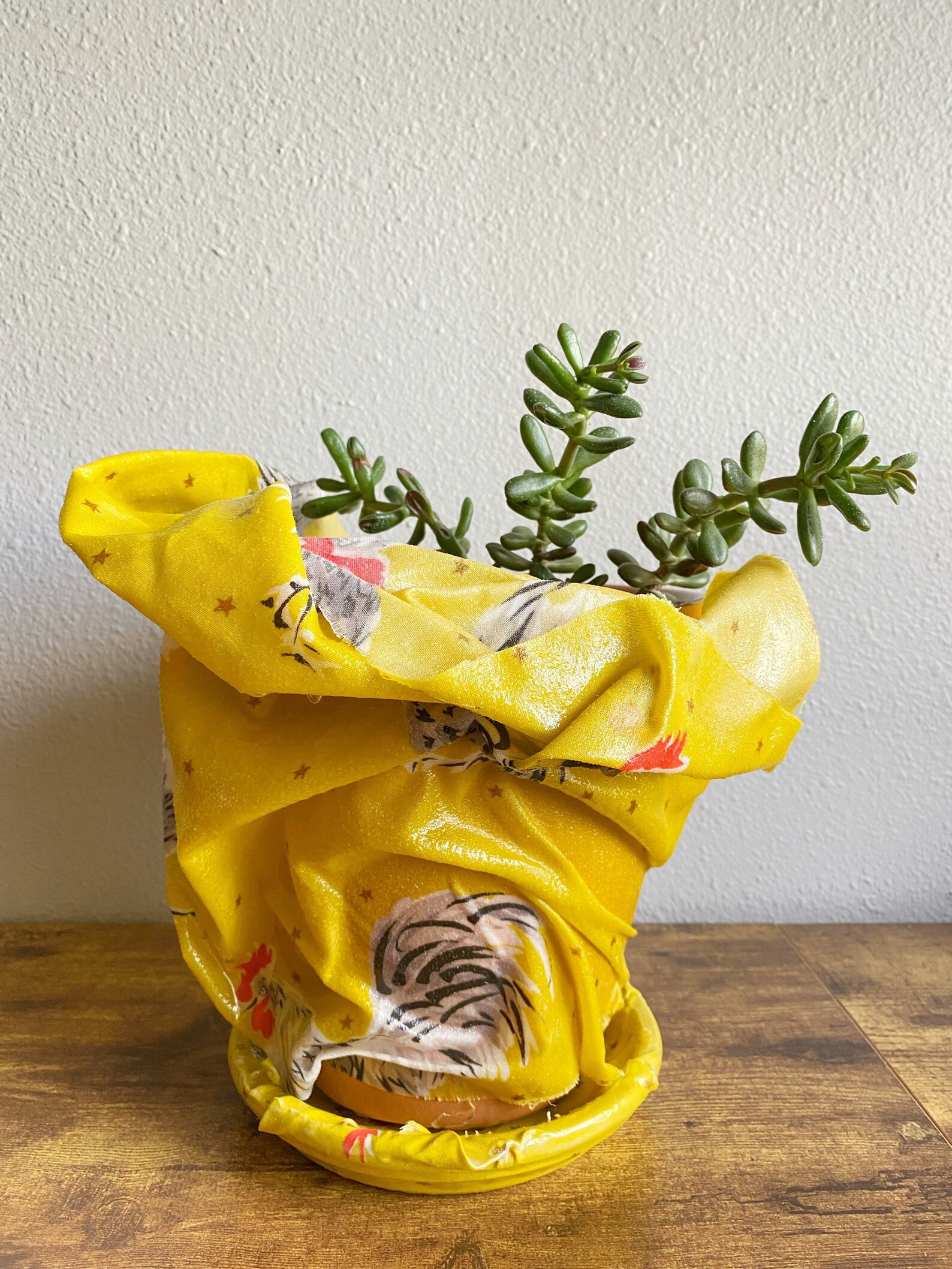 Resincoated Fabric Planter morning Stars Dijon Etsy