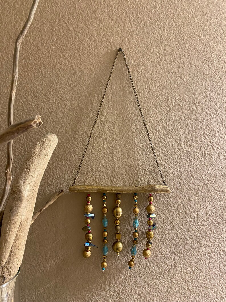 Beaded Wall Hanging Gold & Brass Etsy