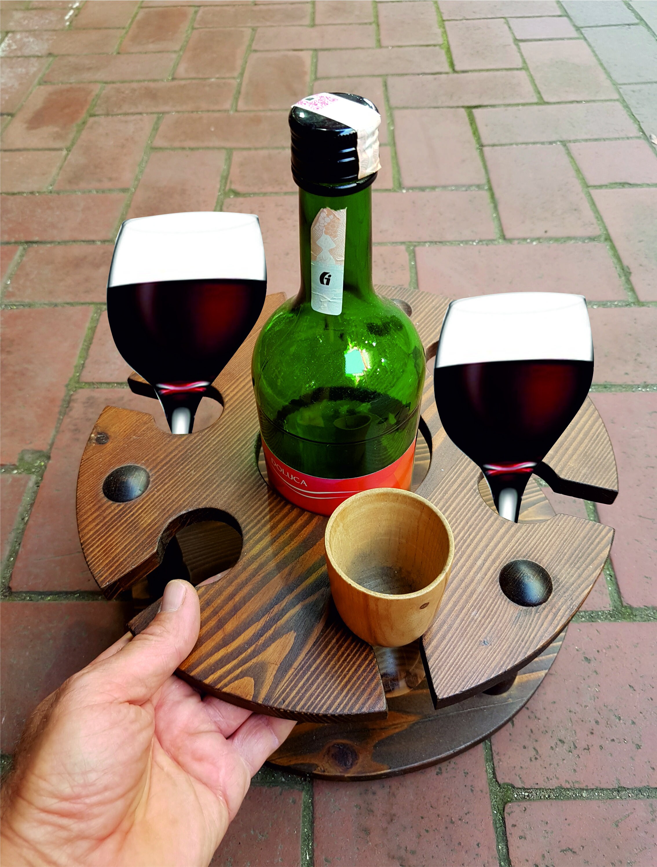 Wine table wood Wine stand Etsy