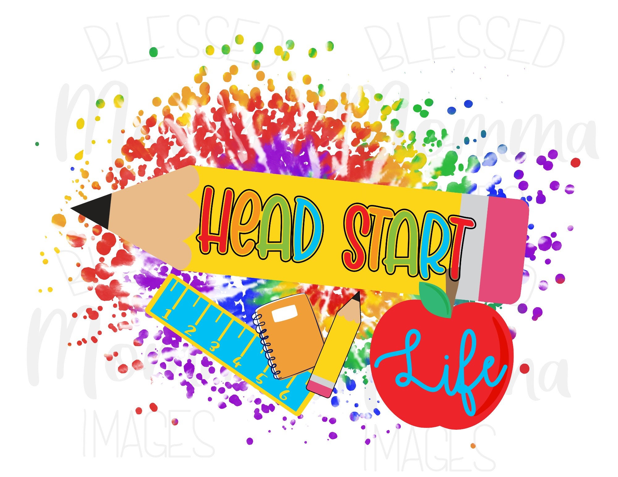 Head start life png, Head start png, Head start sublimation, tie dye