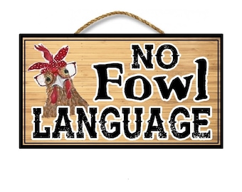 Regalos divertidos de pollos / Letrero rústico de madera / Decoración de granja campestre / Sin lenguaje vulgar / Juegos de palabras y chistes de papá