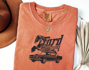 Comfort Colors Car Shirt Vintage Car Graphic Tee Classic Muscle Car T Shirt Retro Auto Lover Gift For Men Or Women