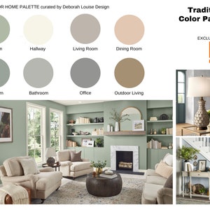 Traditional Behr Paint Color Scheme | Prepackaged Professional Interior Paint Palette | 8 Room Paint Package | Digital File