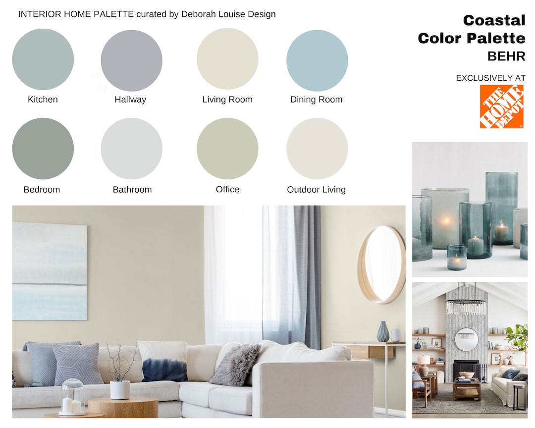 Coastal Behr Paint Color Scheme Prepackaged Professional Etsy
