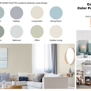 Coastal Behr Paint Color Scheme | Prepackaged Professional Interior Paint Palette | 8 Room Paint Package | Digital File