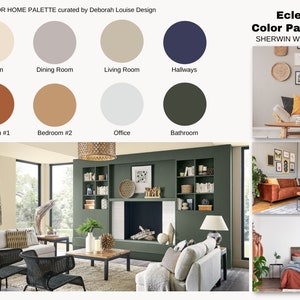 Eclectic Paint Color Scheme | Prepackaged Professional Interior Paint Palette | Sherwin Williams | Entire Home Color Scheme | Digital PDF