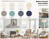 Modern Coastal Paint Color Scheme, Prepackaged Professional Interior Paint Palette, Sherwin Williams Paint, Digital File