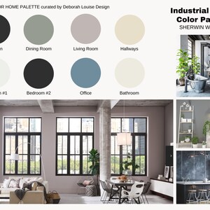 Industrial Chic Paint Color Scheme | Prepackaged Professional Interior Paint Palette | Sherwin Williams Paint | Digital PDF File