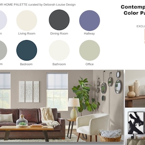 現代的な Behr ペイント カラー スキーム | 事前にパッケージ化されたプロフェッショナルなインテリア ペイント パレット | 8 部屋のペイント パッケージ | 13 ページの PDF デジタル ファイル