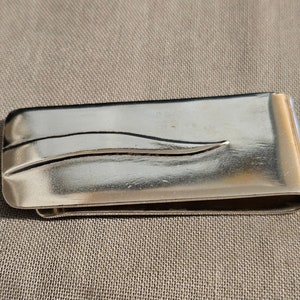 Pince à billets en argent sterling. Taxco Mexique ; 2 pouces de long. 22,6 grammes