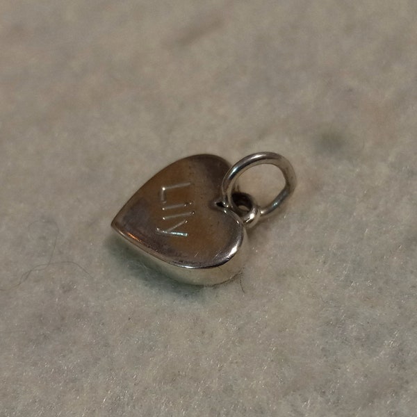 Sterling silver, James Avery heart charm. "Lily" 3.0 grams