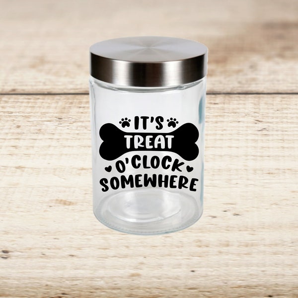 Dog Treat Jar, Bone Themed Dog Treat Jar, Dog Mom Gift, New Puppy Gift, Dog Treat Container, Dog Decor, Veterinarian Gift From Dog, Dog Jar