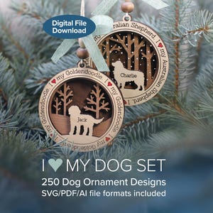 Laser SVG Files – 250 Dog Designs Ornament Bundle – Digital – Glowforge & LightBurn tested