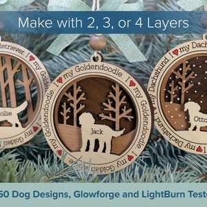 Laser SVG Files – 250 Dog Designs Ornament Bundle – Digital – Glowforge ...