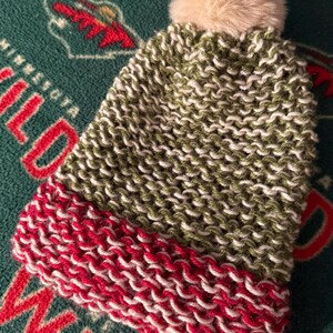Hand Knitted MN Wild Toddler Winter Hat