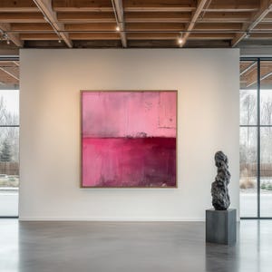 Pink Abstract Art Print, Rothko Inspired Expressionist Canvas
